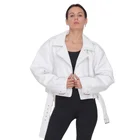Jacket High Quality Ladies Unique Design Coat White Color Street Fashion PU Jacket