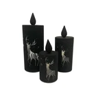 Wax Glass Battery Operated Flameless Led Candles Real Wax Candles Warm White Flickering Light For Home Decoration