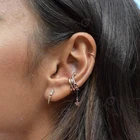 Cz Drop Earrings Gemnel Baguette AAAAA Cubic Zirconia Trendy Clear Baguette 5A Cz Spike Studs Drop Earrings For Women