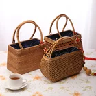 Handbag Vietnamese Rattan Handbag Handmade Retro Bamboo Woven Tea Ceremony Tea Set Collection Bag Fashion Bag