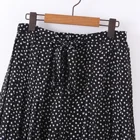 Chiffon Skirt New Skirt Black Color Polka Dot Printed Women Fashion Summer New Chiffon Skirt