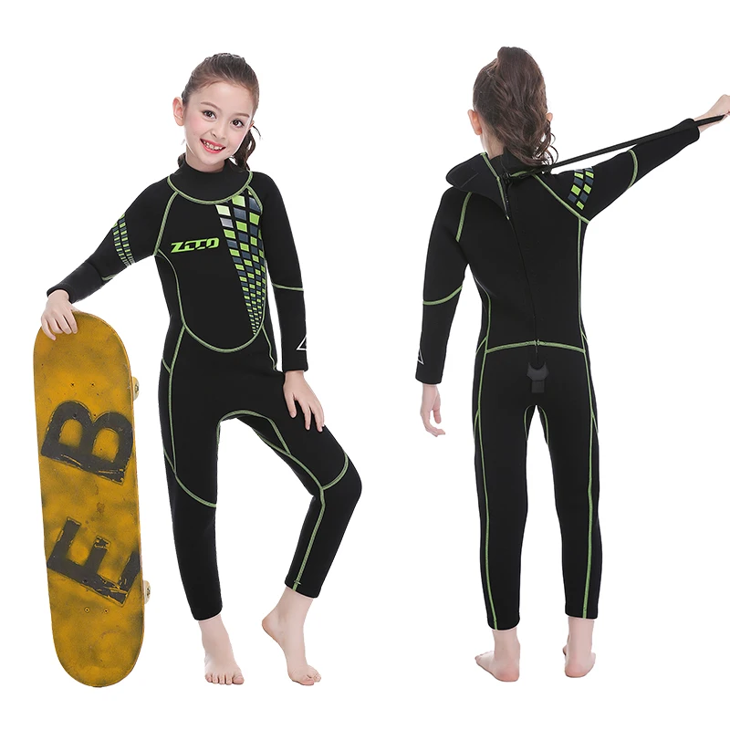 3mm Neoprene One Piece Thermal Full Long Sleeve Wet Suits Surfing Swimsuit Warm Diving Kids Wetsuit