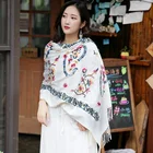 Scarf Shawl Scarf Embroidery Flower Tassels Warm Stylish Multicolor Oem Women Custom Cashmere Scarf Shawl