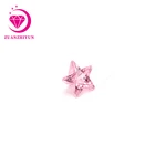 Star Best Quality Synthetic Zircon Pink Color Five-pointed Star Shape Gemstone For Sale