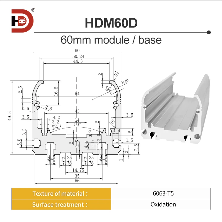 60mm Wide Module Aluminum Profile Linear Module Linear Motion Platform Slider Automated Robotic Arm Aluminum Material details