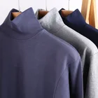 T Hot Selling Men's Winter T-shirts Long Sleeve Shirts Big Sizes High Collar Thin Cotton Graphic T Shirts