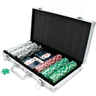 Casino Poker Set Poker Chip Sets Custom 300 Pieces Casino Poker Chips 2 Playing Cards 5 Dice Case Set