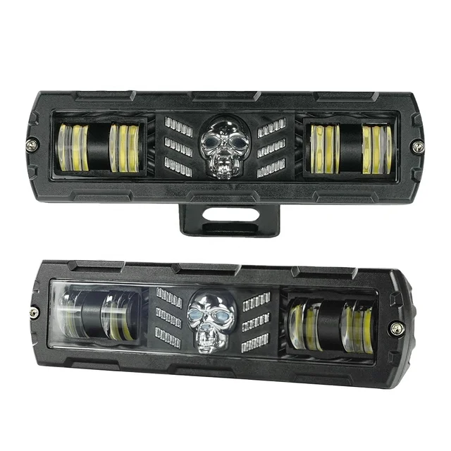 LiuHJG Custom Motorcycle Lighting Skull 4led Lens Light Bar Aluminium Motorcycle Working Light