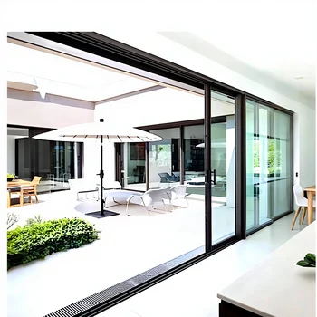 ALUFRONT America NFRC Certified Hurricane Impact Thermal Break Double Tempered Glass Aluminum Sliding Doors for Exterior Balcony