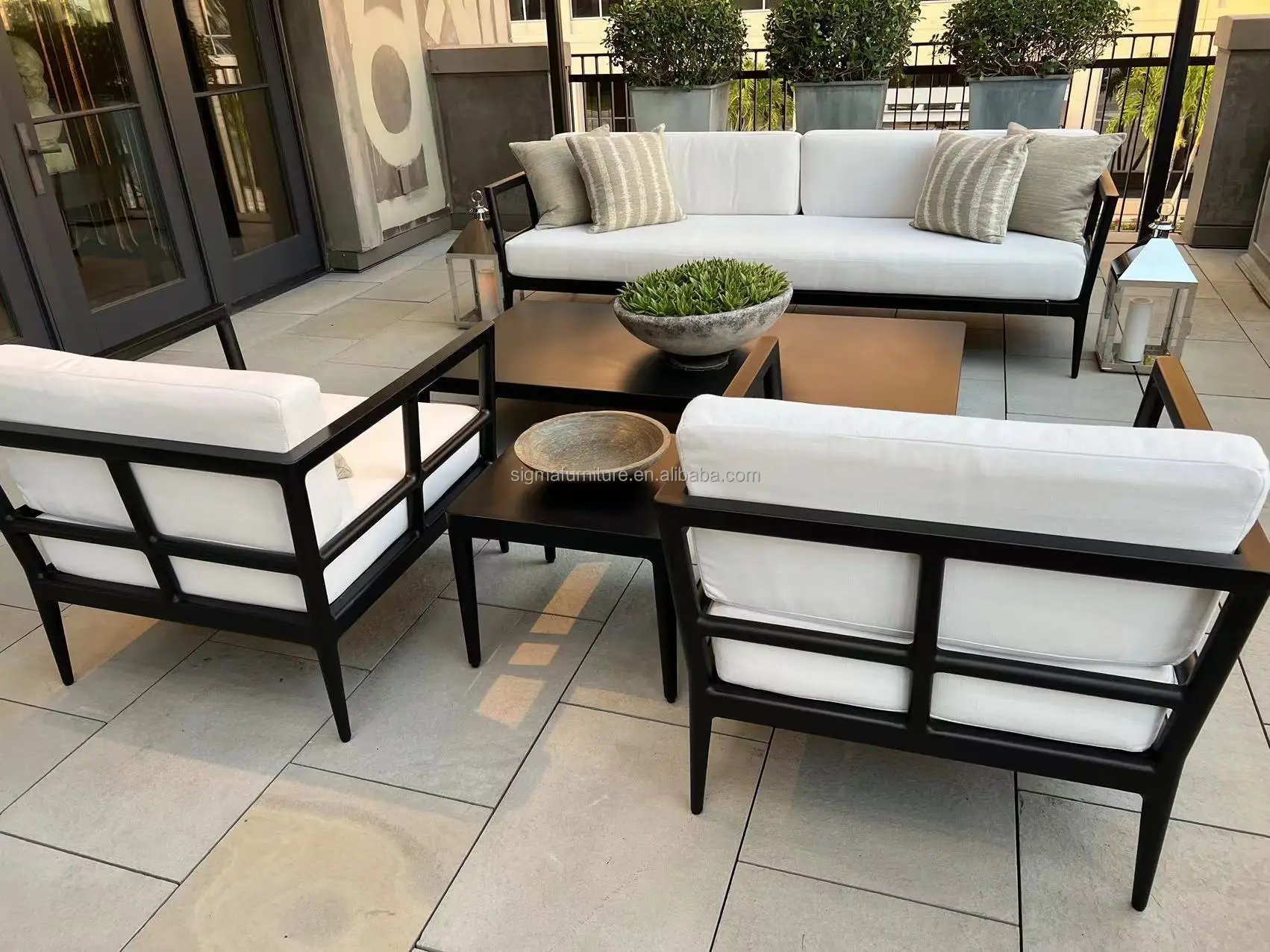 Outdoor Sectional Funiture Patio Luxury Single Modern aluminum garden set sofas