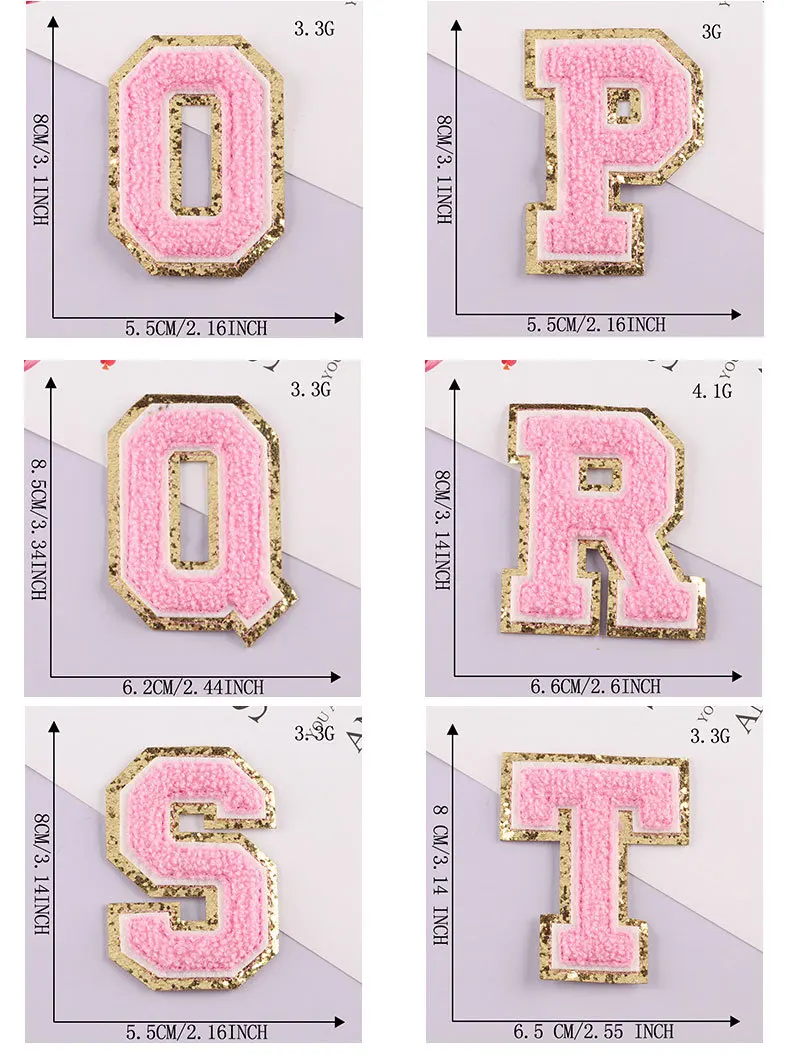 Multiple Choice Embroidery Chenille Letter Patches Iron On Embroidery