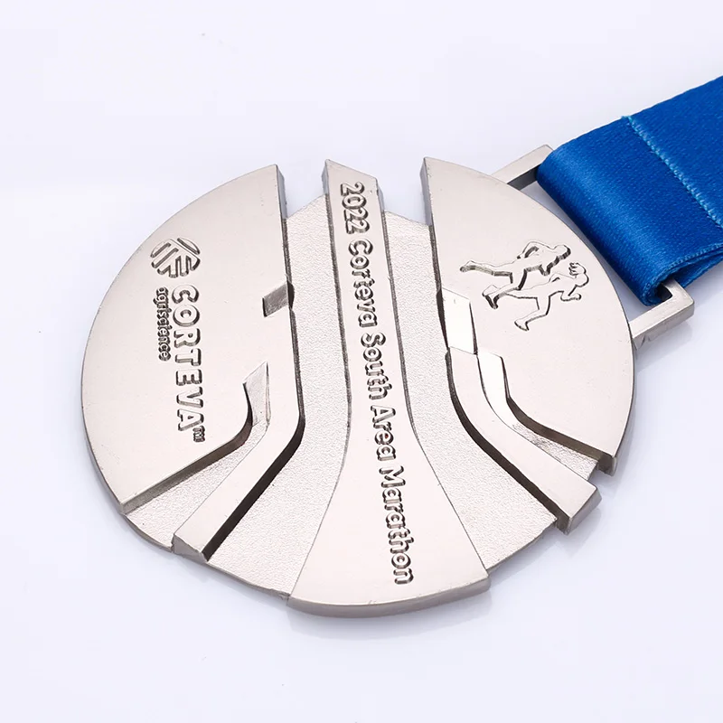 Manufacturer Cheap Design Custom Logo Gold Zinc Alloy Metal 2D 3D Running Race Marathon Finisher Sports Medals With Ribbon supplier