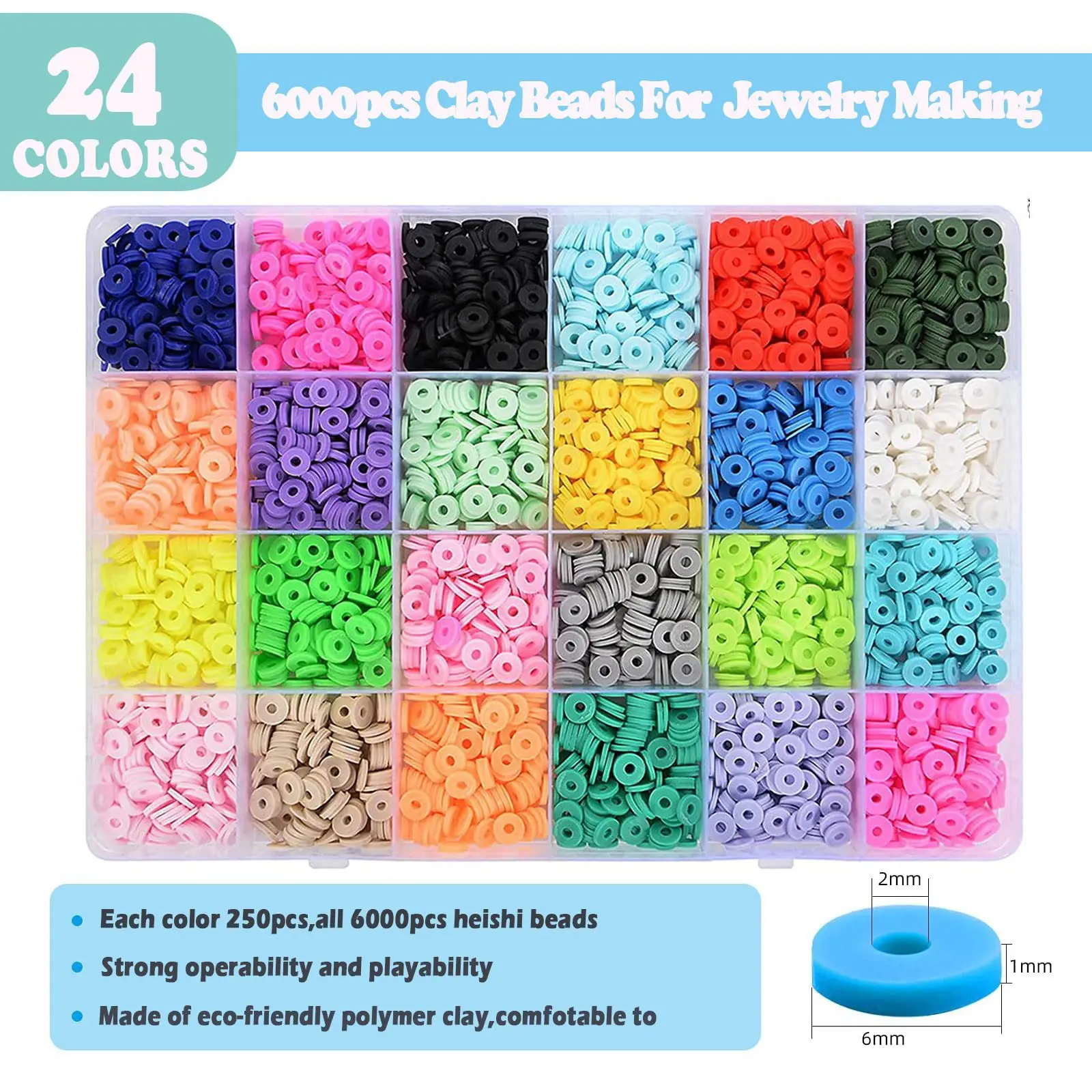 7000pcs Polymer Clay Beads White Round Pearl Beads Diy Art And Craft Spacer Beads