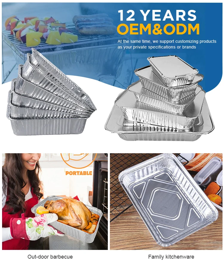 Aluminum Foil Packaging Takeaway Salad Box Lunch Box Portable Aluminum