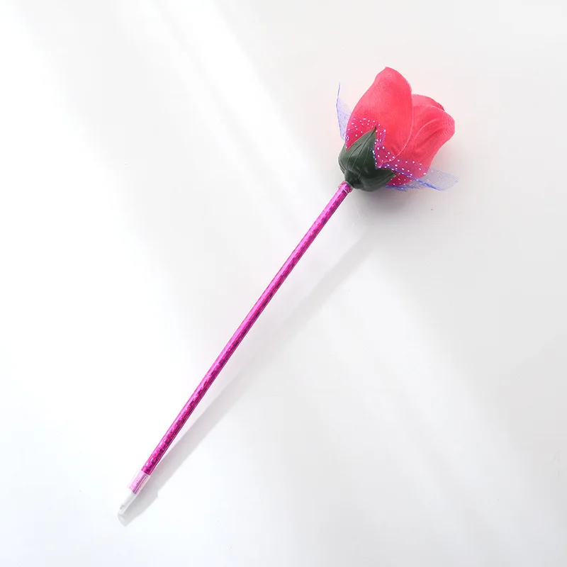 Wholesale cheap colorful custom plastic rose flower ballpoint pen promotion pen