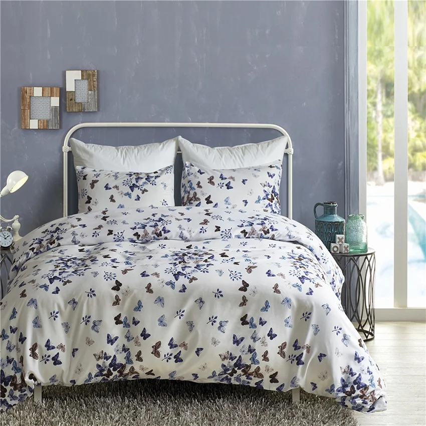 Printed Dyed Home Textile White Animal Print Polyester Quilt Bedding Sets  Butterfly Duvet Cover - Buy Queen Size Polyester Comforter Set King Size  Disigner Bedding Sheets Luxury Super Soft Print Duvet Cover