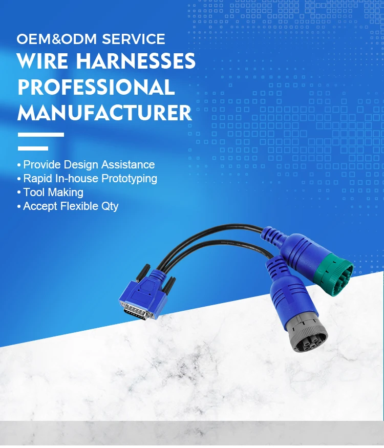 product custom db15 female to 1708 pin j1939 9pin connector eld y cable diagnostic tools-3