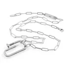 Cz Wholesale Pure Silver Not Plated 2020 Unique Design Micro Pave Cz Safety Pin Silver Necklace