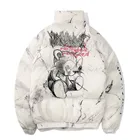 Popular Logo Winter Padded Cotton Loose Stand Collar Bomber Jacket For Men