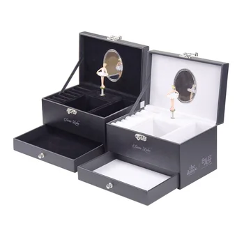 personalized gift cardboard black girl dancing ballerina jewelry music box