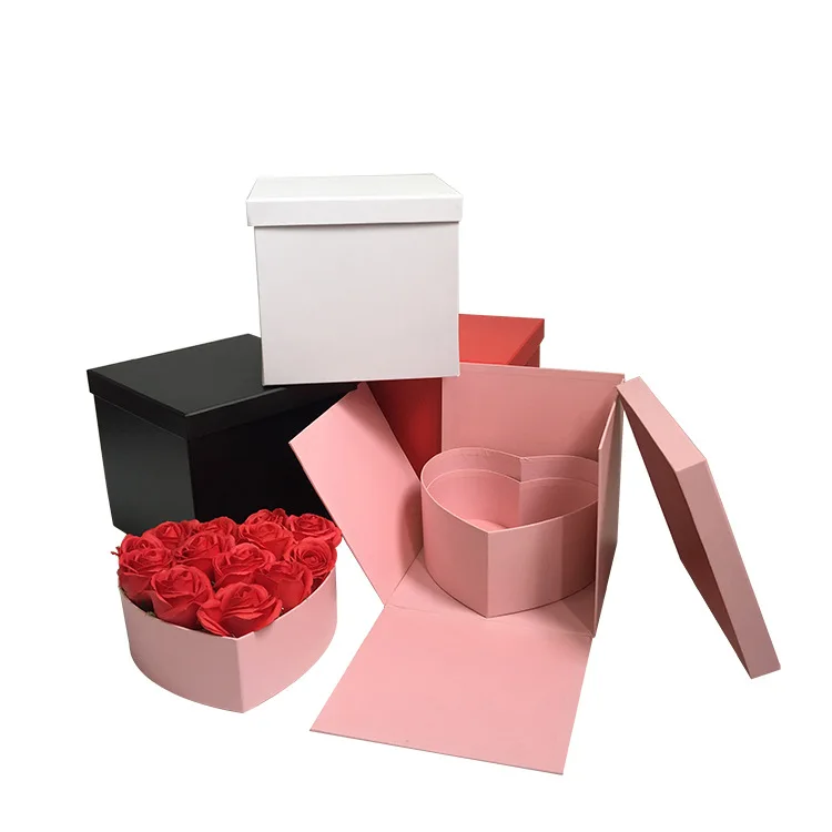 artificial flower heart-shaped gift box soap flower decorative