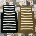 Vest Long Long Wholesale Womens Clothing Spring Sleeveless Vest OEM Long Tank Top Crew Neck Striped Vest