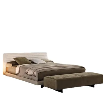 Italian Minimalist Holstered bed room set furniture Design for Villa Bedroom or Wedding Room Double Soft Pack Model the bed