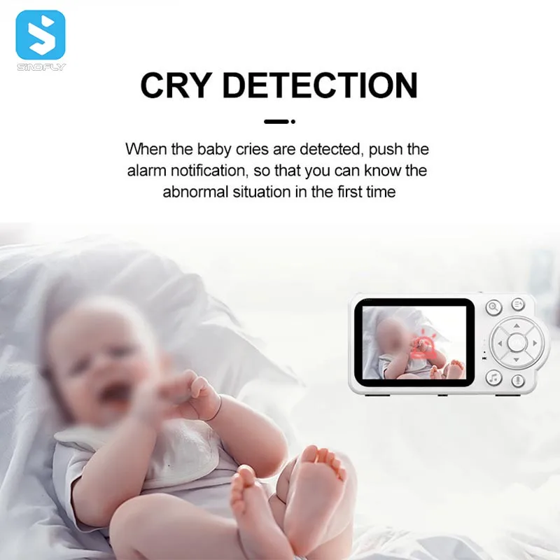 Motion Sensor 2.8 Inch Screen Temperature Crying Detection Infrared Baby Monitor Camera Two-way Audio 4X Zoom video Baby Monitor