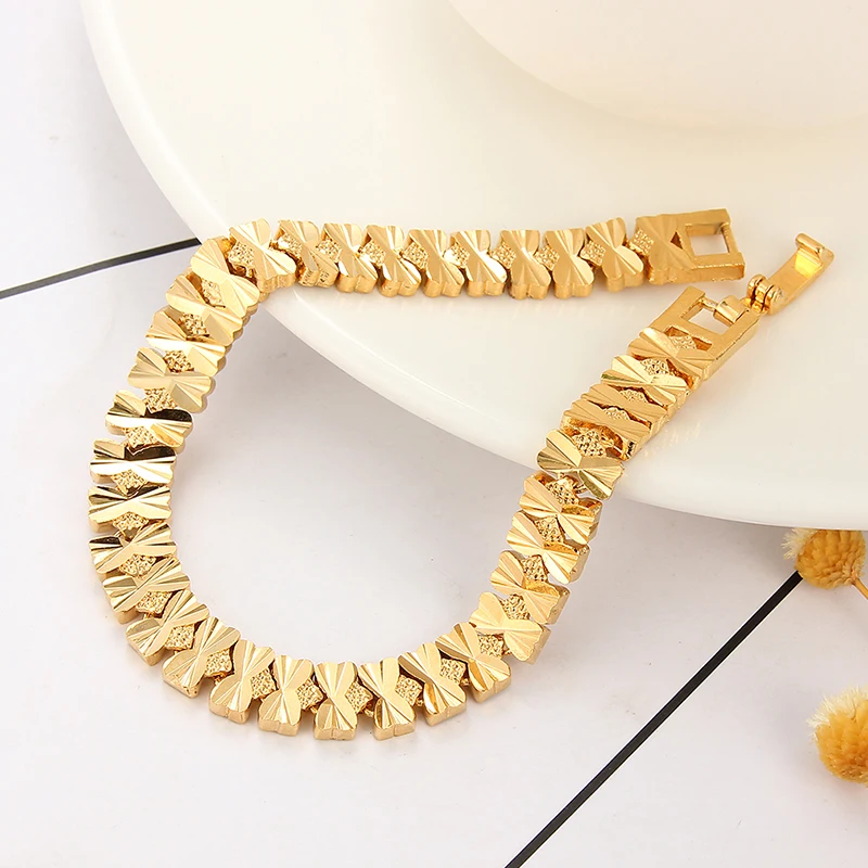 Noble Men Women Chain Bracelet 18K Gold plated Fashion wedding Bracelet Jewelry 