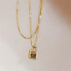 18k Jewelry Personalized Custom Alphabet Letter 18K Gold Pendant Chain Jewelry Necklace Set With Initial For Women