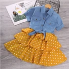 Girl Girls Set Girl Dress Kids Baby Clothes Casual Dress Denim Tops 2 Pcs Girls Clothing Set