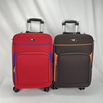 China factory hot selling 3pcs double zipper Luggage Good Quality Customized Nylon Suitcase Travelling Soft Fabric Luggage