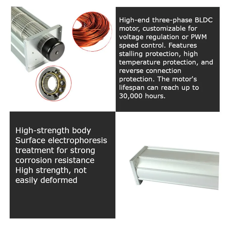 Tangential Fan, 24V, 80mm, Stainless, Steel - detail 4