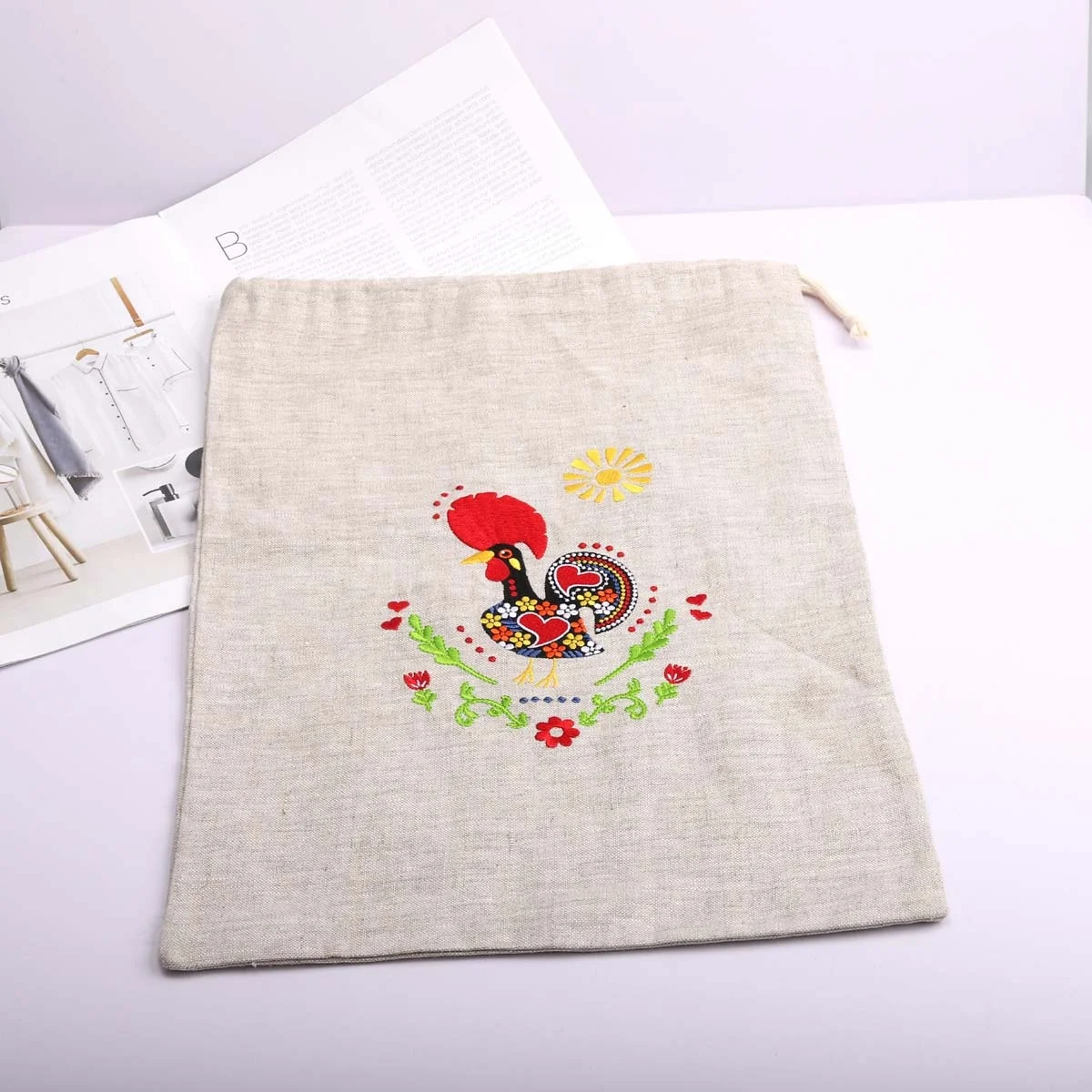 Recyclable 100% Linen Drawstring Dust Bag For Christmas Food Natural Custom Logo Printed Jute Sack Gift Packaging Pouch