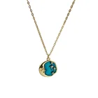 925 Silver Moon And Star 925 Sterling Silver Jewelry 18k Gold Plated Diamond Pendant Necklace For Women
