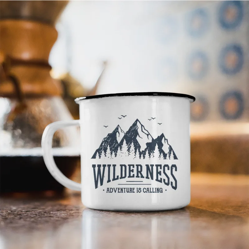 RTS Wholesale Custom Logo Sublimation Mugs Coffee Camp Outdoor Christmas Camping Enamel Mug