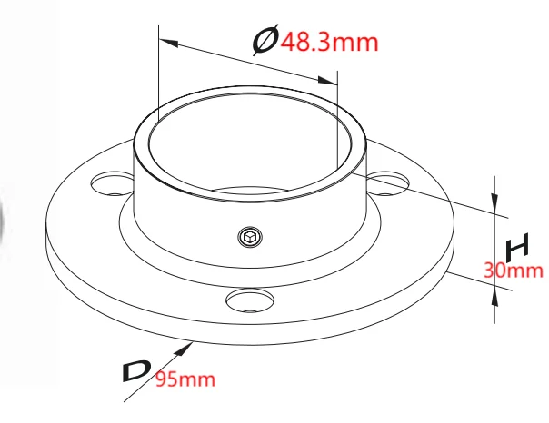 48 3mm Stainless Steel Handrail Flange Base For Railing Buy Stainless