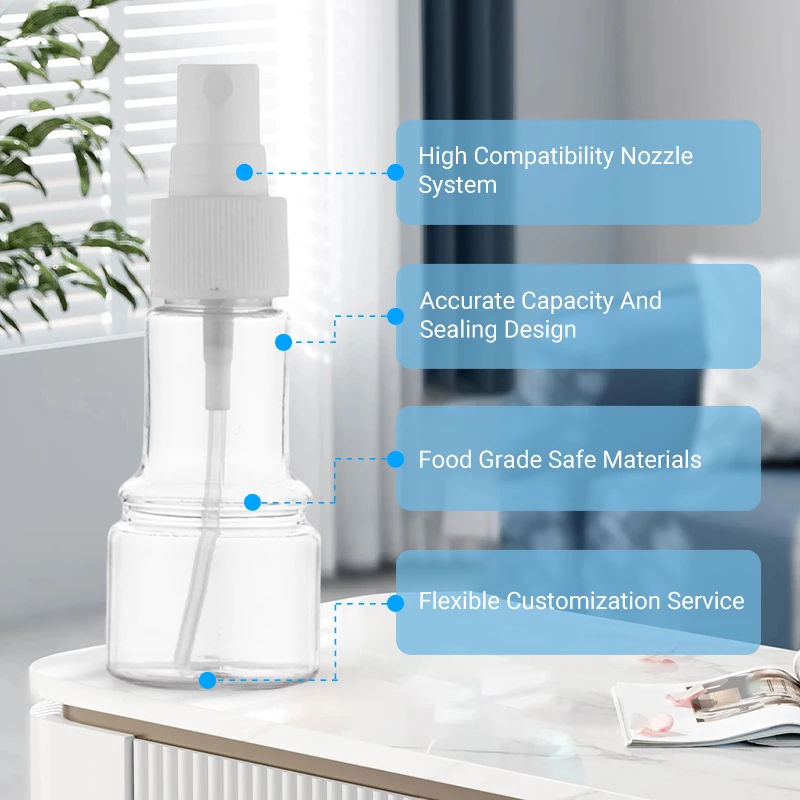 Wholesale Airless Pump Dispenser Plastic Bottle With Fine Mist Nozzle 30ml PET Cosmetic Spray Bottle for Facial Skincare supplier