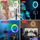 YELANGU Ring RGB Selfie Light Remote Control With Tripod Stand