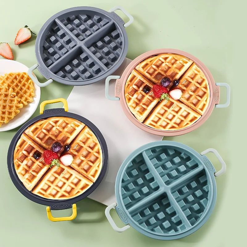 New Arrival Silicone Food Grade  Heat-Resistant Baking  Waffle Biscuit   Cookies Snack Cake Mold With TongsKitchen tools Sets