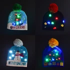 Light Up Hat Neon-Glo Custom Kids Christmas Cap Light Up Hat Led Beanie Knit Winter Party Hats With Led Lights