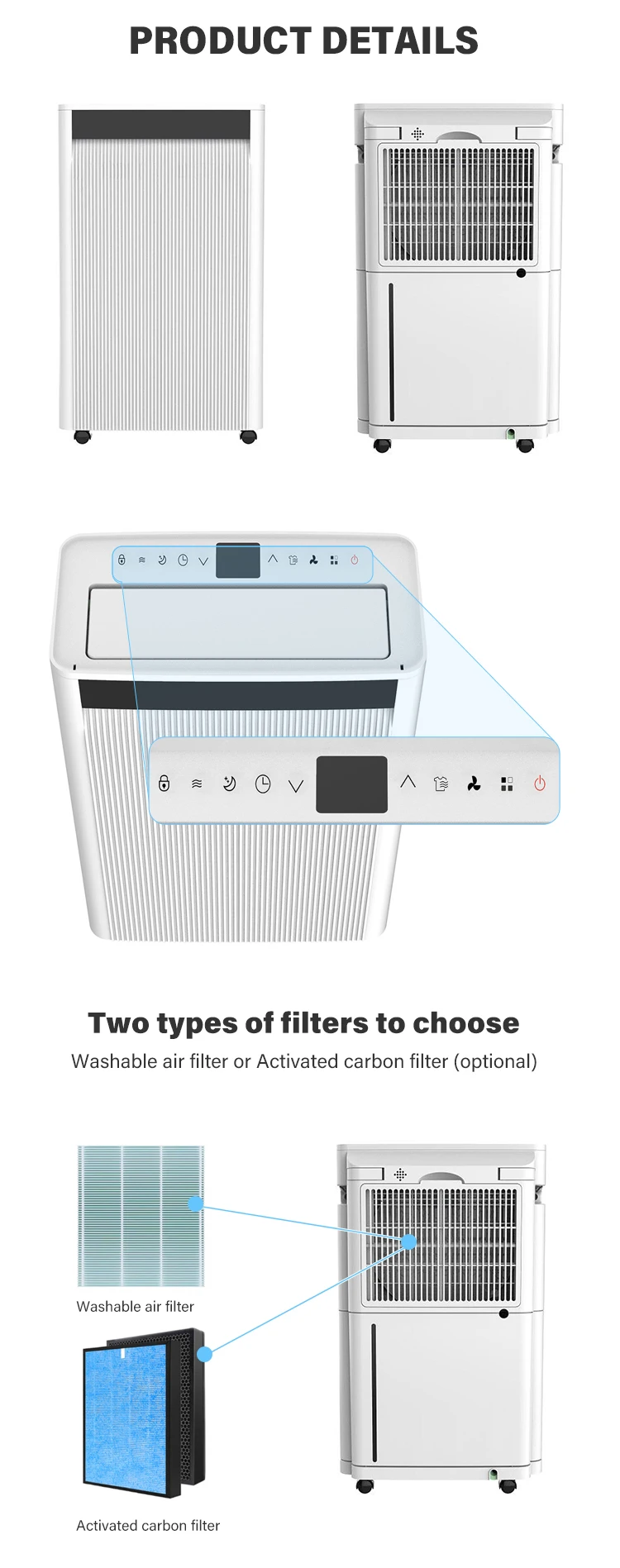 Completely Silent Environmental-friendly Dehumidifier, 20L - detail 10