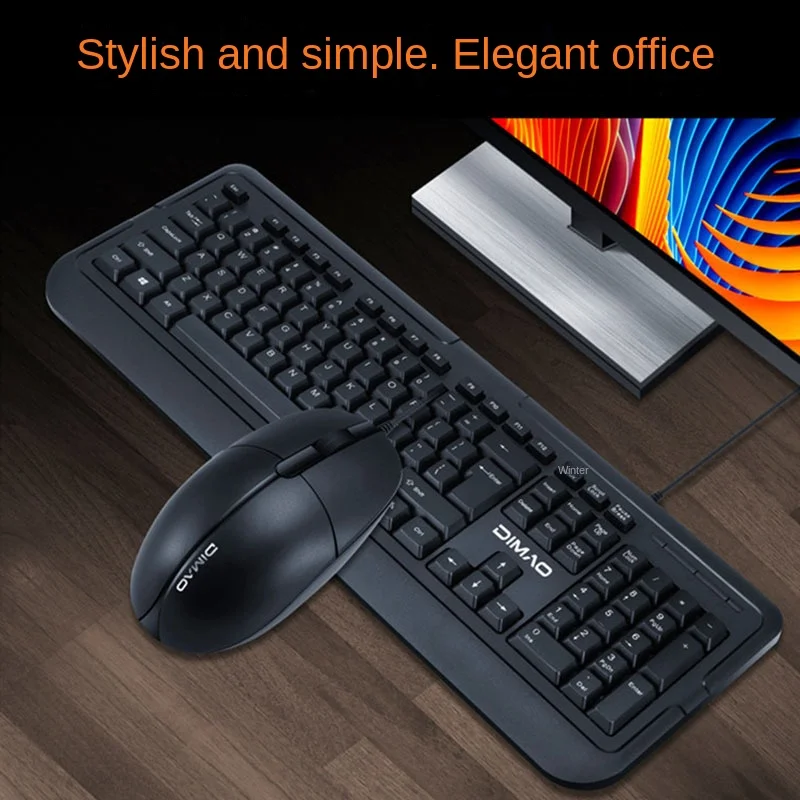 Dimao Dt5300 Usb Wired Keyboard And Mouse Set Desktop Laptop Business Office Home Keyboard And