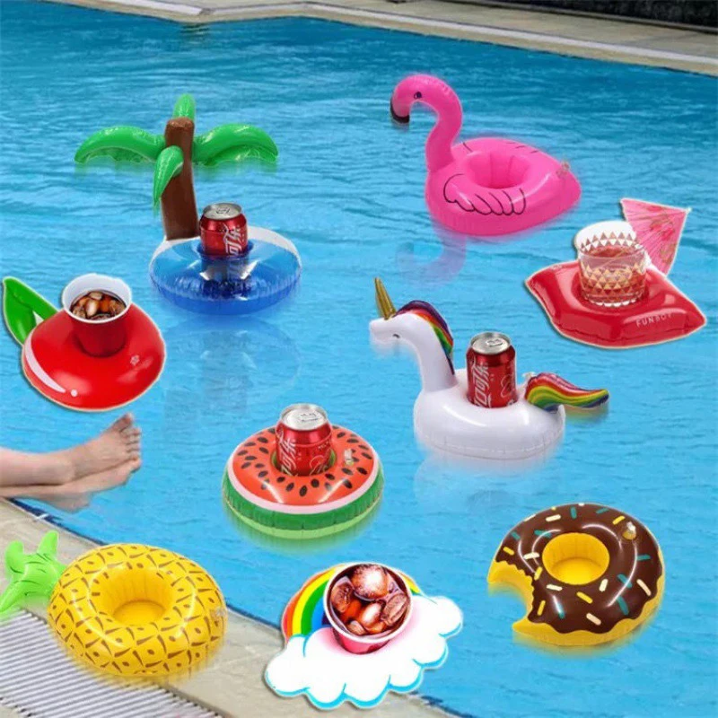 USEFUL SWIM WATER INFLATABLE FLOATS DRINKS CUP HOLDER SUMMER POOL PARTY SUPPLIES 