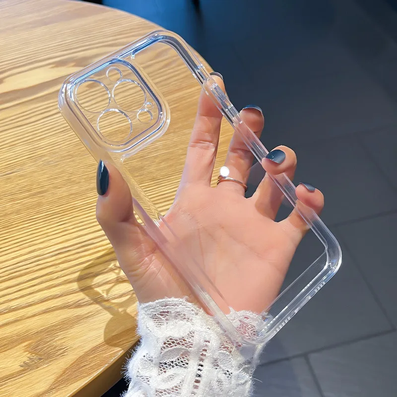 Clear Transparent Reinforced Corners Phone Case Flexible Cell Phone Cover for Iphone