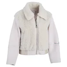 Women Jacket Polyester Fleece Blend Short-length Winter Warm Coat Loose Fit Women Jacket