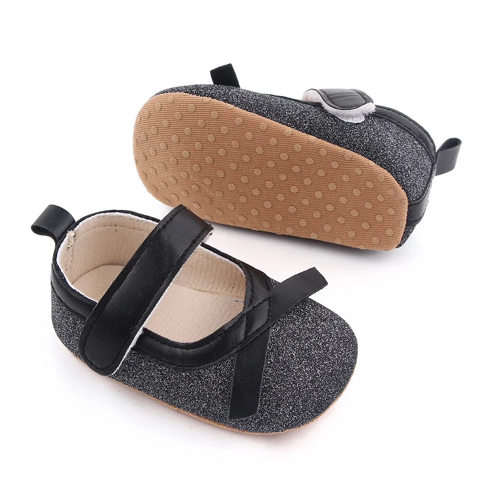Baby Girls Solid Color Shiny PU Leather Bow Infants Fashion Princess Soft Soled Toddler Shoes factory