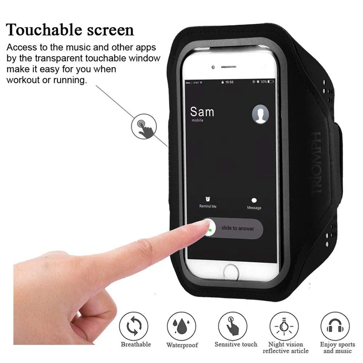 Cell Phone Running Armband with Airpods Zipper Pocket Armband Case Running Holder for iPhone 12 Pro