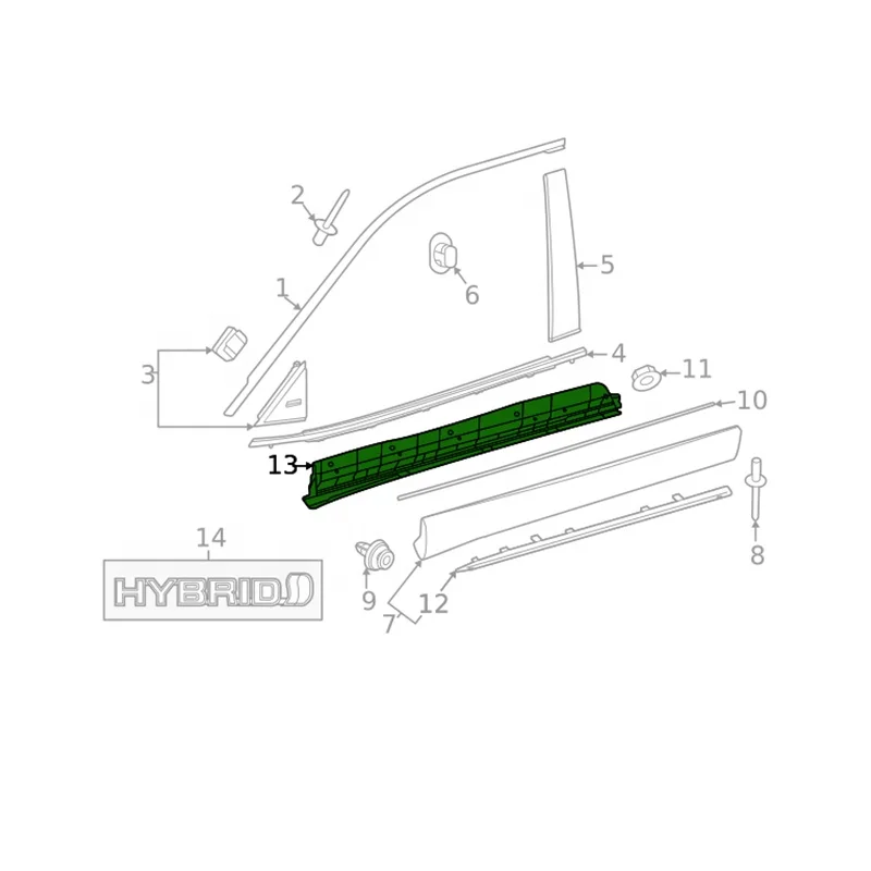 Produkt Saivis, Hecktür-Innenleiste, Zierleiste, Türstreifen für Toyota Highlander, OEM 75745 0e120 75746 0e120-36