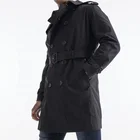 European And American Style Men's Long Windbreaker Shoulder Epaulettes Design Men Trench Coat